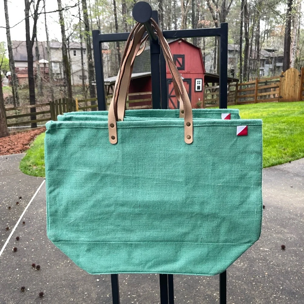 Shorebags Green Jute Tote Bag - Picture 4 of 10
